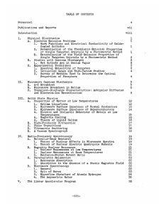 TABLE OF  CONTENTS Personnel Publications  and  Reports vii