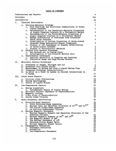 TABLE  OF CONTENTS Publications and Reports Personnel vii
