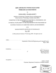 QOS  ASSURANCE  WITH COLOCATED WIRELESS  ACCESS  POINTS INDRANEEL