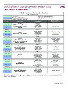 2012 LDI Team Project Presentation Schedule December 13, 2012