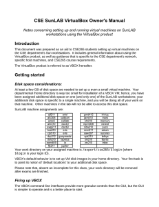 CSE SunLAB VirtualBox Owner's Manual