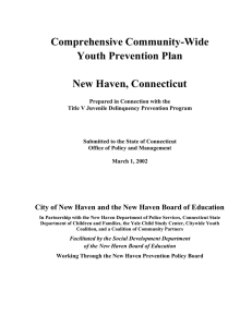 Comprehensive Community-Wide Youth Prevention Plan  New Haven, Connecticut