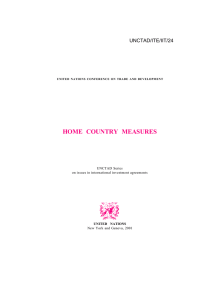 HOME  COUNTRY  MEASURES UNCTAD/ITE/IIT/24 UNCTAD Series