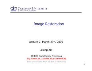 Image Restoration Lecture 7, March 23 , 2009 Lexing Xie