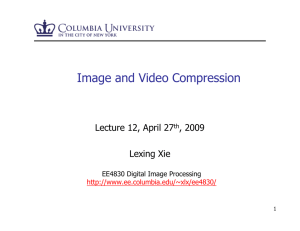Image and Video Compression Lecture 12, April 27 , 2009 Lexing Xie