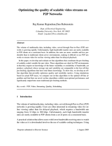 Optimizing the quality of scalable video streams on P2P Networks