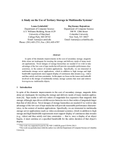 A Study on the Use of Tertiary Storage in Multimedia...