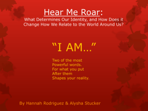 “I AM…” Hear Me Roar: