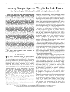 Learning Sample Specific Weights for Late Fusion Fellow, IEEE