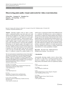 Discovering joint audio–visual codewords for video event detection I-Hong Jhuo Dong Liu