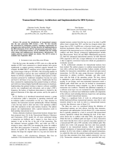 Transactional Memory Architecture and Implementation for IBM System z