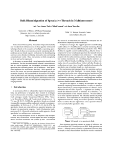 Bulk Disambiguation of Speculative Threads in Multiprocessors