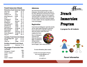 French French Immersion Schools Admission