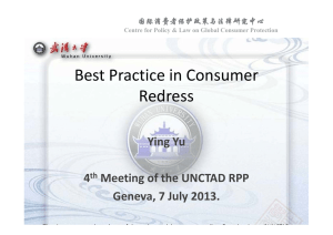 Best Practice in Consumer Redress Ying Yu 4