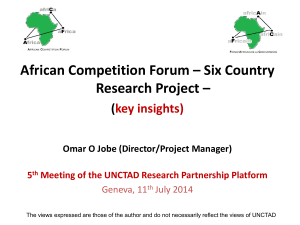African Competition Forum – Six Country Research Project – ( key insights)