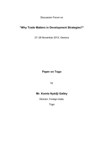 “Why Trade Matters in Development Strategies?” Paper on Togo