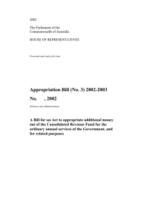 Appropriation Bill (No. 3) 2002-2003