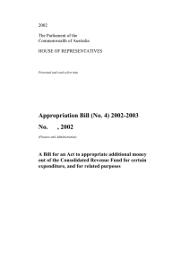 Appropriation Bill (No. 4) 2002-2003