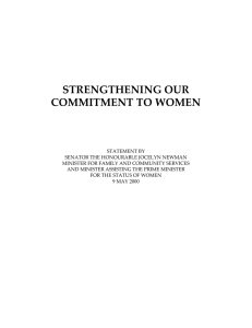 STRENGTHENING OUR COMMITMENT TO WOMEN