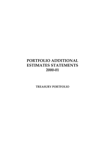 PORTFOLIO ADDITIONAL ESTIMATES STATEMENTS 2000-01 TREASURY PORTFOLIO