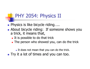 PHY 2054: Physics II