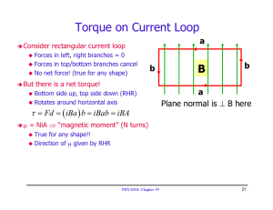Torque on Current Loop B a b