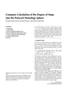 Computer Calculation of the Degree of Maps