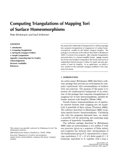 Computing Triangulations of Mapping Tori of Surface Homeomorphisms CONTENTS