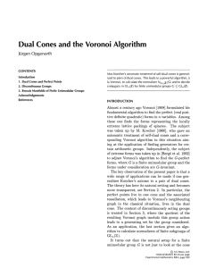 Dual Cones and the Voronoi Algorithm Jurgen Opgenorth