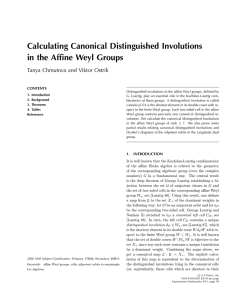 Calculating Canonical Distinguished Involutions in the Affine Weyl Groups CONTENTS