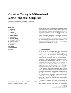 Curvature Testing in 3-Dimensional Metric Polyhedral Complexes Murray Elder and Jon McCammond CONTENTS