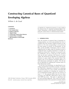 Constructing Canonical Bases of Quantized Enveloping Algebras Willem A. de Graaf CONTENTS