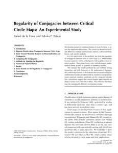 Regularity of Conjugacies between Critical Circle Maps: An Experimental Study CONTENTS