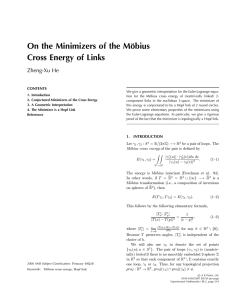 On the Minimizers of the M ¨obius Cross Energy of Links CONTENTS