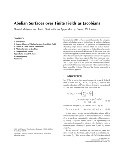 Abelian Surfaces over Finite Fields as Jacobians CONTENTS