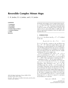 Reversible Complex H´enon Maps CONTENTS