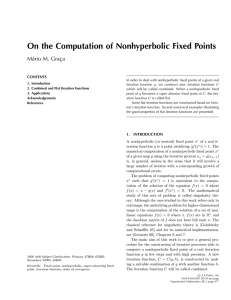 On the Computation of Nonhyperbolic Fixed Points M´ario M. Grac¸a CONTENTS
