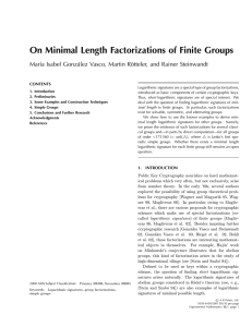 On Minimal Length Factorizations of Finite Groups CONTENTS