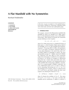 A Flat Manifold with No Symmetries Reinhard Waldm ¨uller CONTENTS
