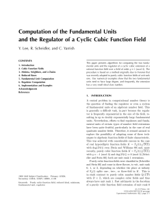 Computation of the Fundamental Units CONTENTS