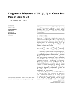 Congruence Subgroups of of Genus Less than or Equal to 24 PSL(2