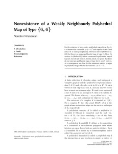 { Nonexistence of a Weakly Neighbourly Polyhedral Map of Type Nandini Nilakantan