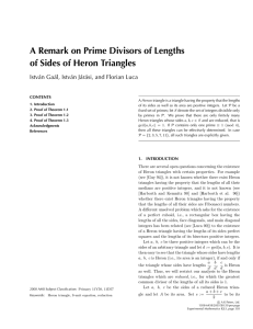 A Remark on Prime Divisors of Lengths CONTENTS