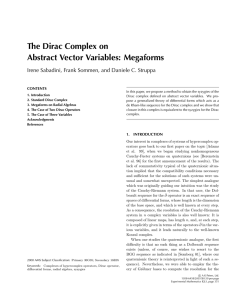 The Dirac Complex on Abstract Vector Variables: Megaforms CONTENTS