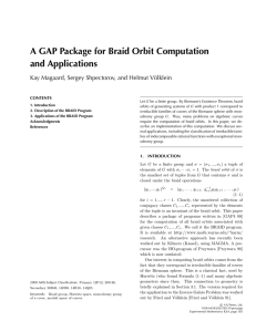 A GAP Package for Braid Orbit Computation and Applications CONTENTS