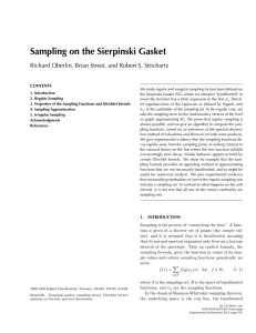 Sampling on the Sierpinski Gasket CONTENTS