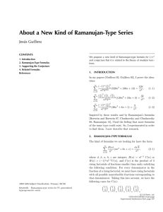 About a New Kind of Ramanujan-Type Series Jesús Guillera CONTENTS