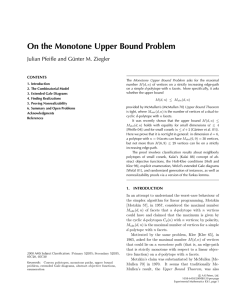 On the Monotone Upper Bound Problem CONTENTS