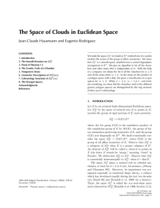 The Space of Clouds in Euclidean Space CONTENTS
