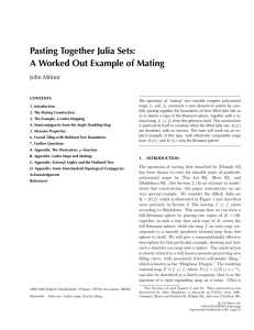 Pasting Together Julia Sets: A Worked Out Example of Mating John Milnor CONTENTS